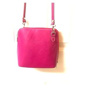 Hot Pink Crossbody Italian Leather Purse